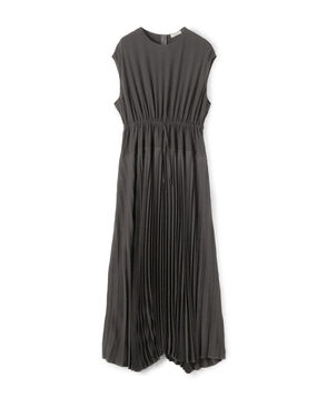 ジャージーライクジョーゼット プリーツコンビドレス