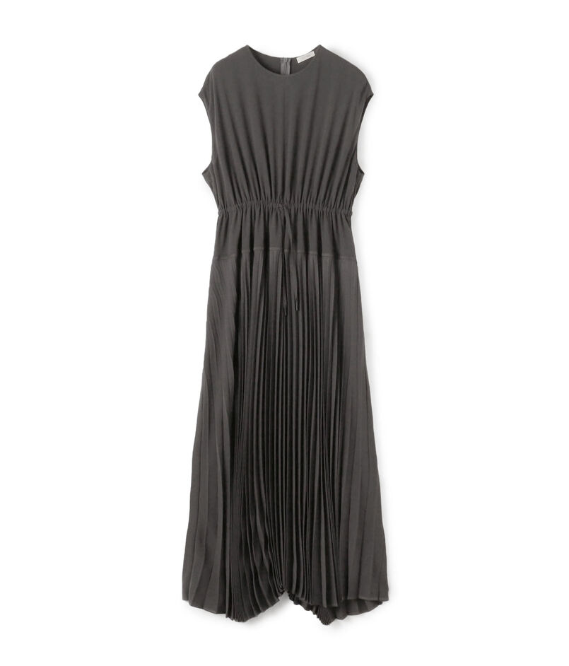 ジャージーライクジョーゼット プリーツコンビドレス