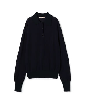 ダブルカラーピケ ワイドポロカラーロングスリーブ