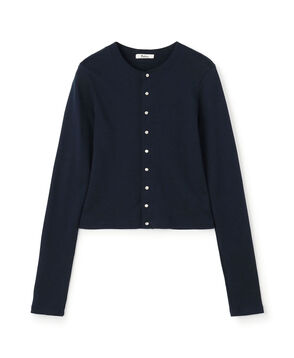 コットンモダールフライス カーディガン