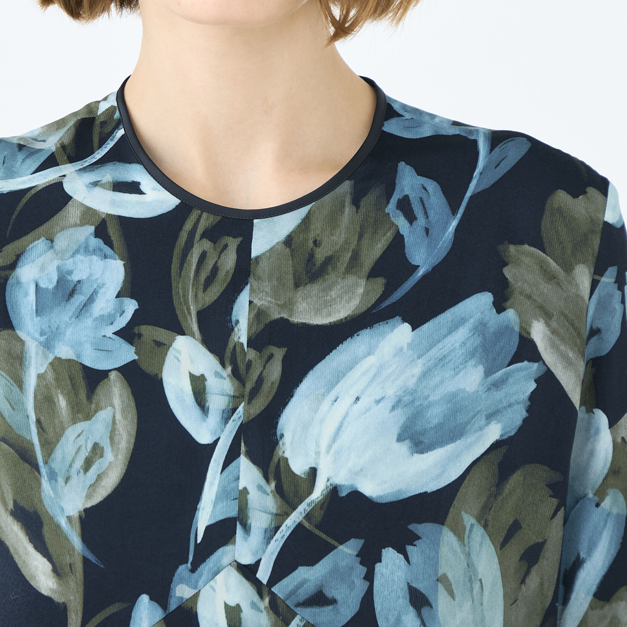 ミラージュフルールプリント バックタックワンピース