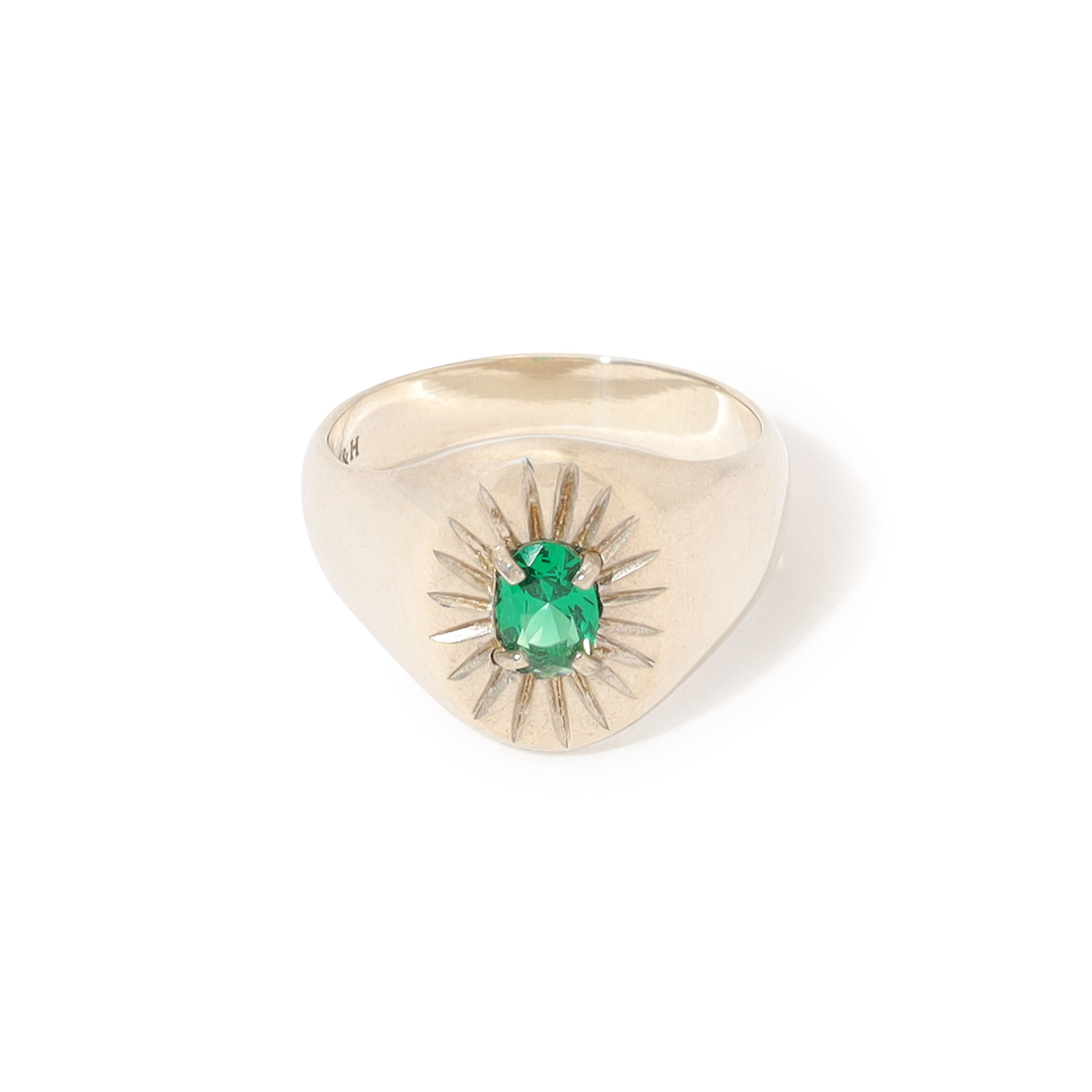 WOUTERS & HENDRIX グリーンストーンリング WOUTERS&HENDRIX Engraved signet リング｜トゥモローランド