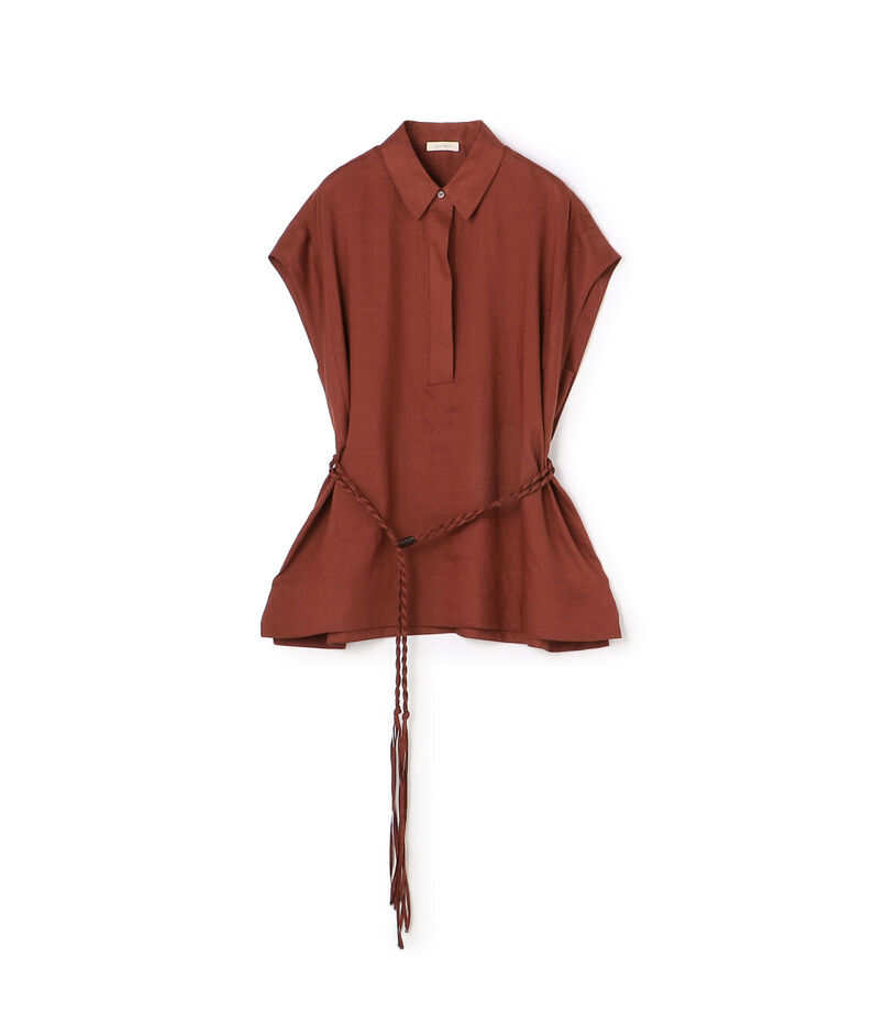 シルクリネンクロス ボクシーブラウス