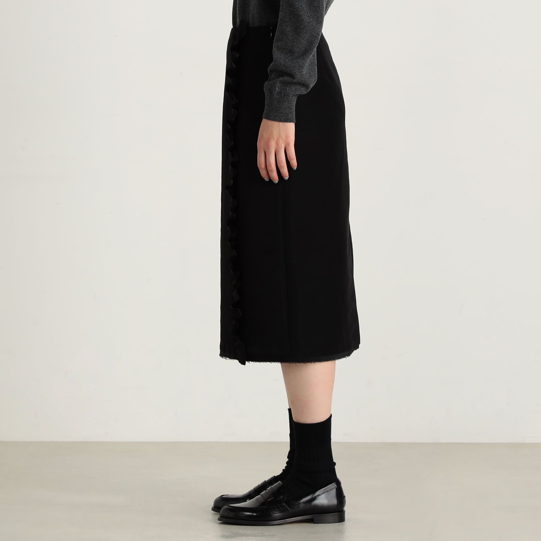 クリーニング済　トゥモローランドコレクション　ベルト付ジャガード織スカート クリーニング済 トゥモローランドコレクション ベルト付ジャガード織