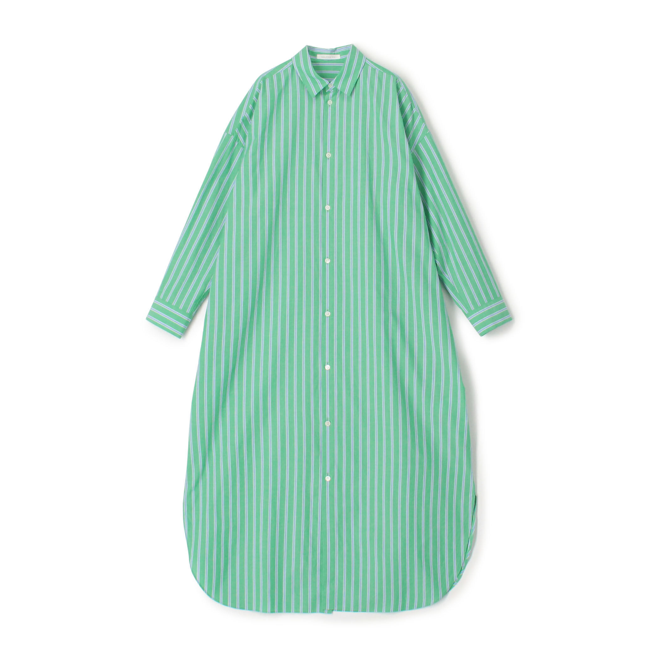 WEB先行予約】ストライプブロード ロングシャツワンピース