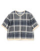 シアーチェック ハーフスリーブプルオーバー