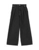 コットンデニム タックワイドパンツ