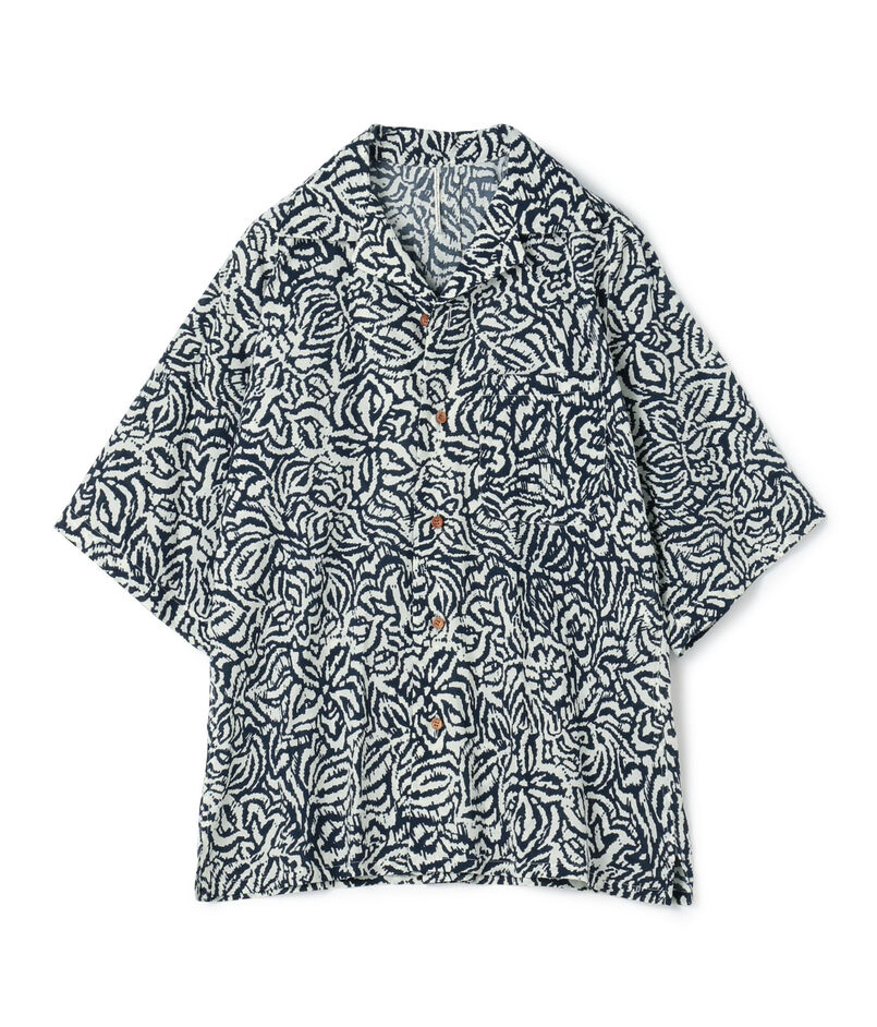 【別注】m's braque コットン オープンカラー ハーフスリーブシャツ