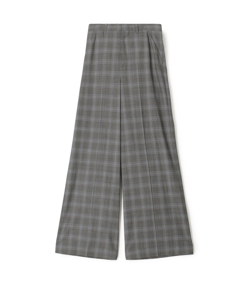 ■Super140's ウールトロピカル チェックスラックス