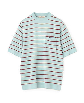 スパンシルク モックネック ニットTシャツ