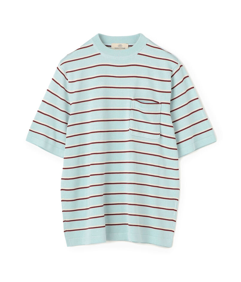 スパンシルク モックネック ニットTシャツ