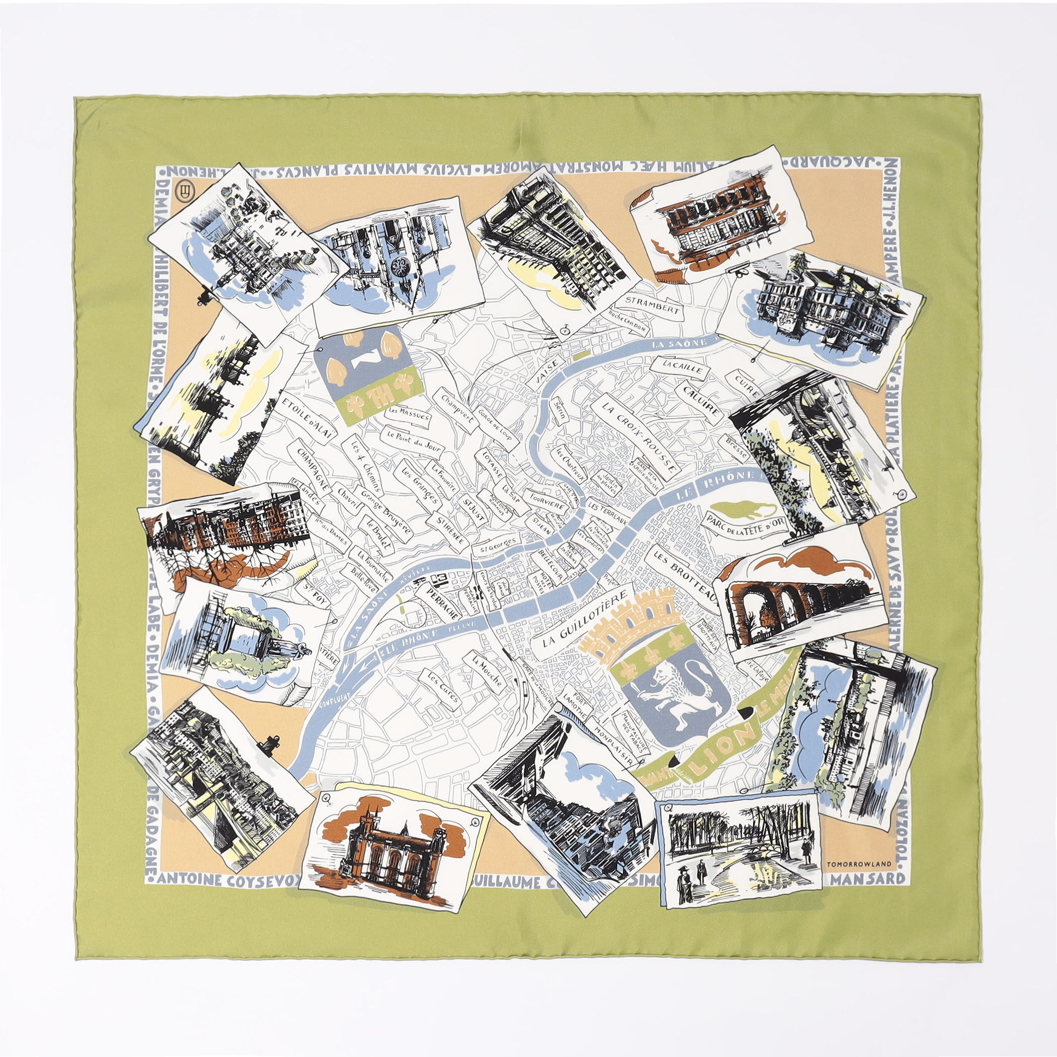 Atelier TOMORROWLAND CITY MAP シルクスカーフ｜トゥモローランド