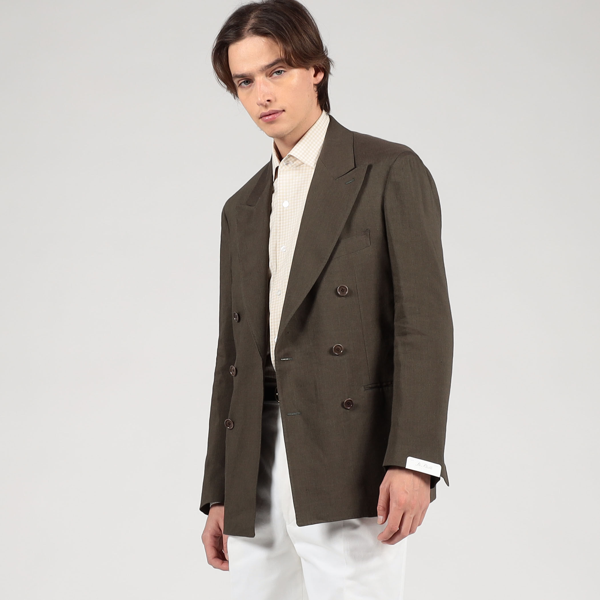 De Petrillo 44 グレー ヘリンボーン ジャケット 知的ビジネススタイル