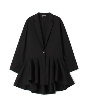 コットンナイロンストレッチ ペプラムジャケット
