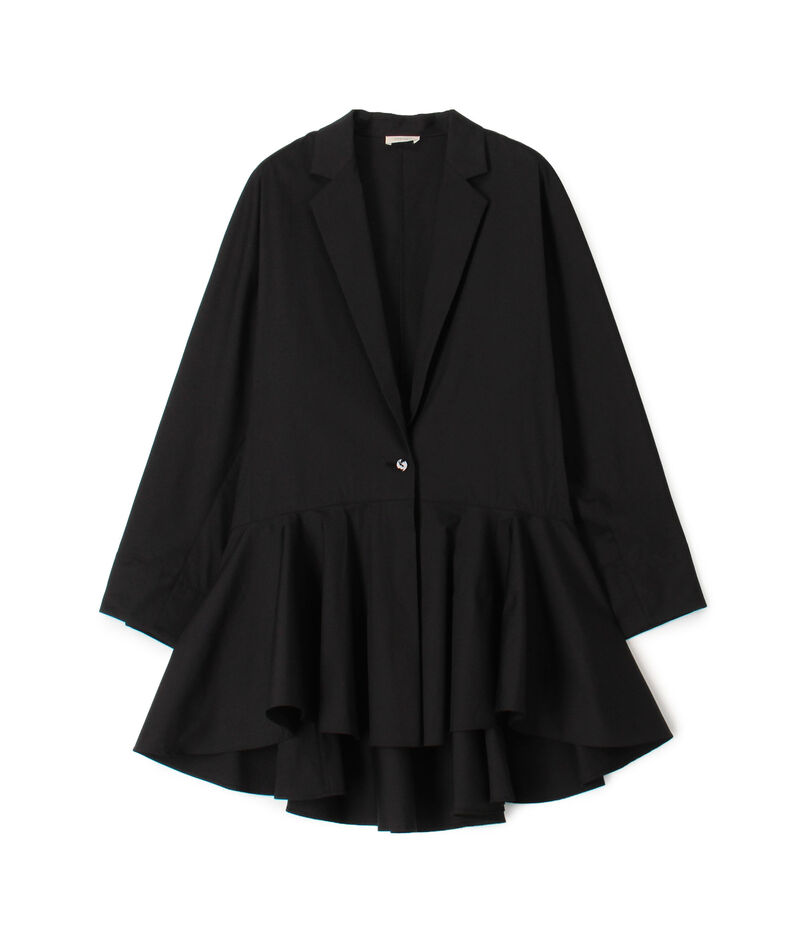 コットンナイロンストレッチ ペプラムジャケット