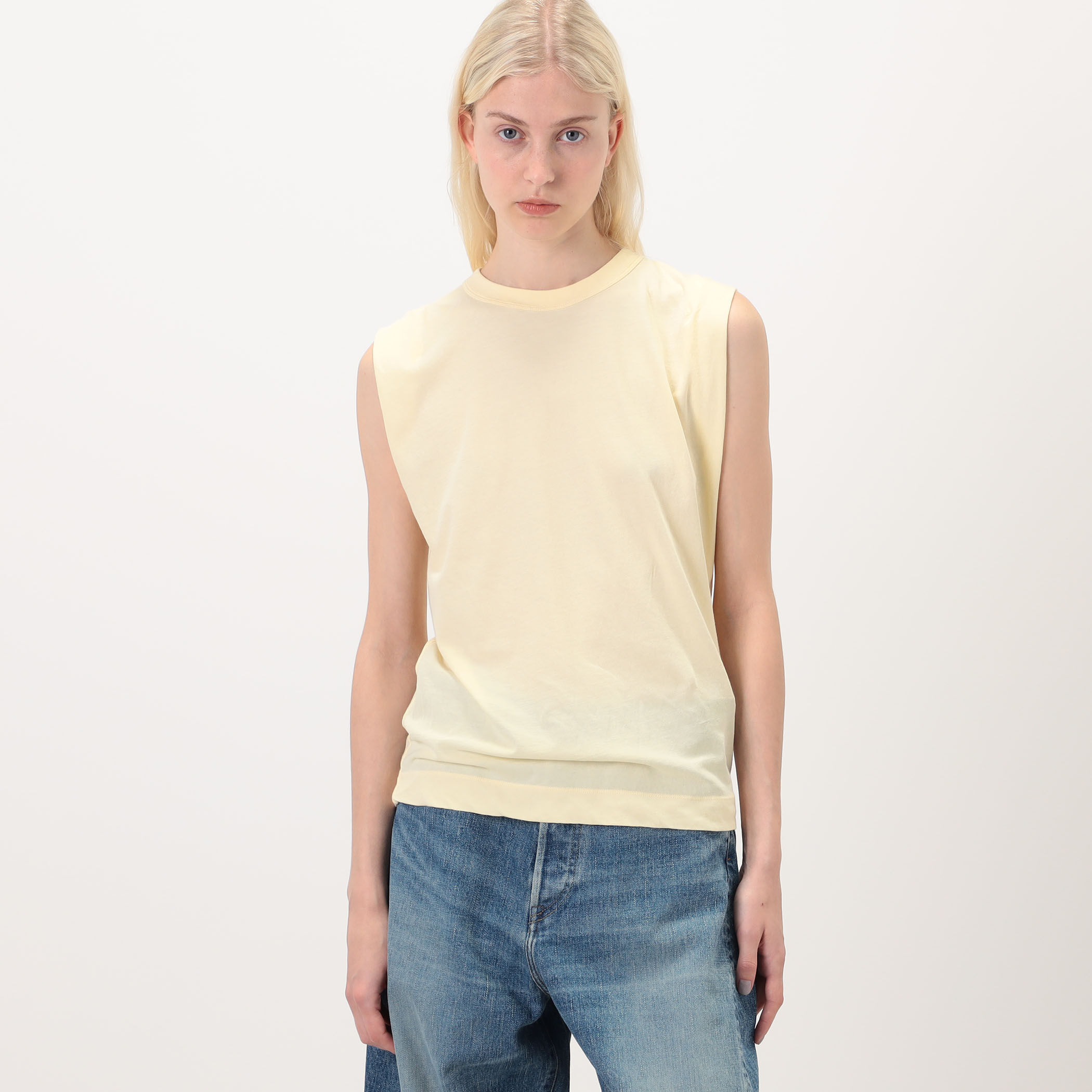 ATON FRESCA SINGLE JERSEY ノースリーブプルオーバー