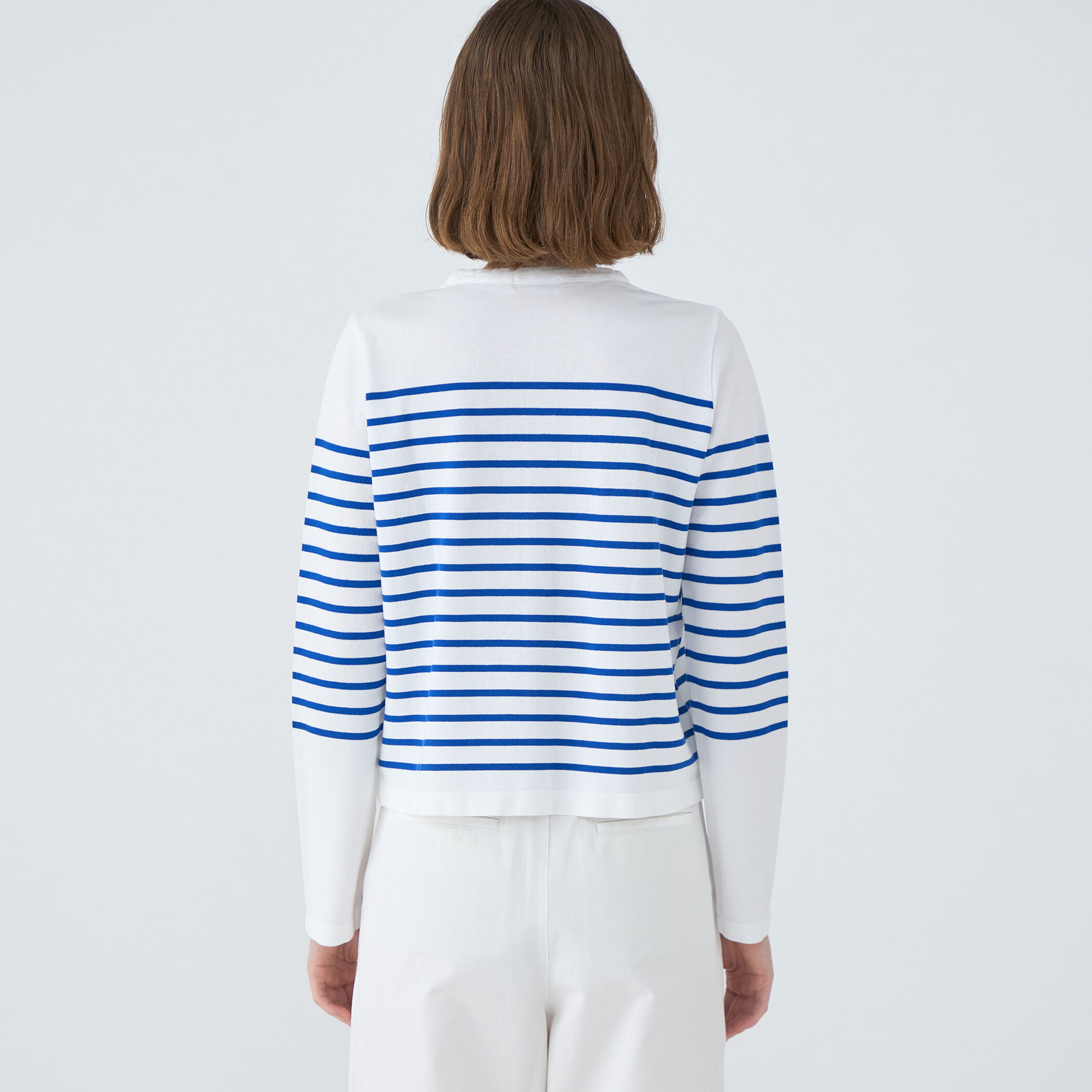 WEB限定】パネルボーダー クルーネックカーディガン｜トゥモローランド