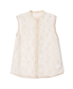 ローダンセエンブロイダリー ノースリーブブラウス