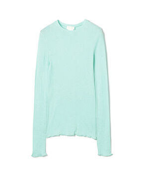 コットンシルクリブ クルーネックプルオーバー