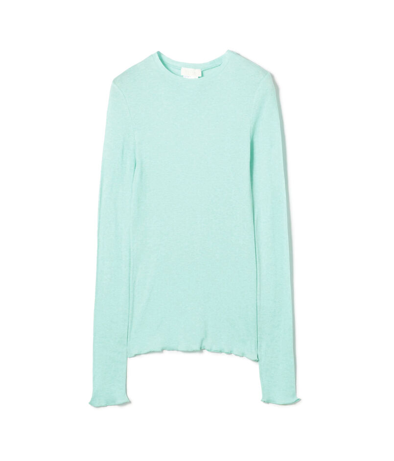 コットンシルクリブ クルーネックプルオーバー