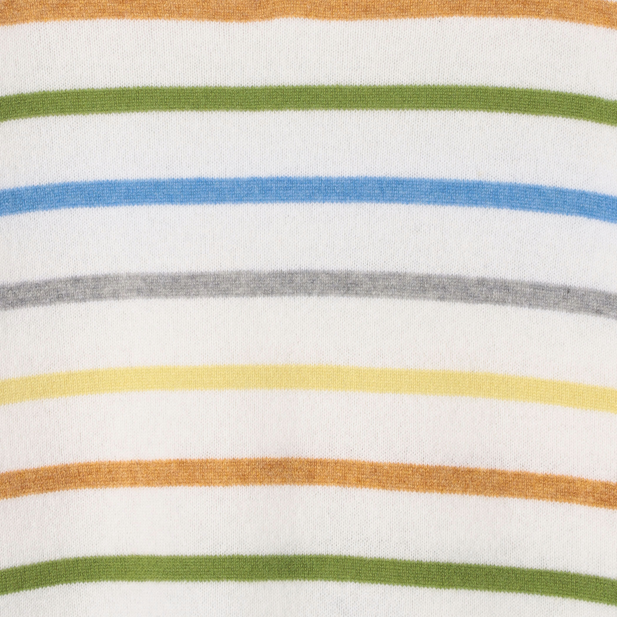 スコットランドカシミヤマルチボーダー Vネックプルオーバー