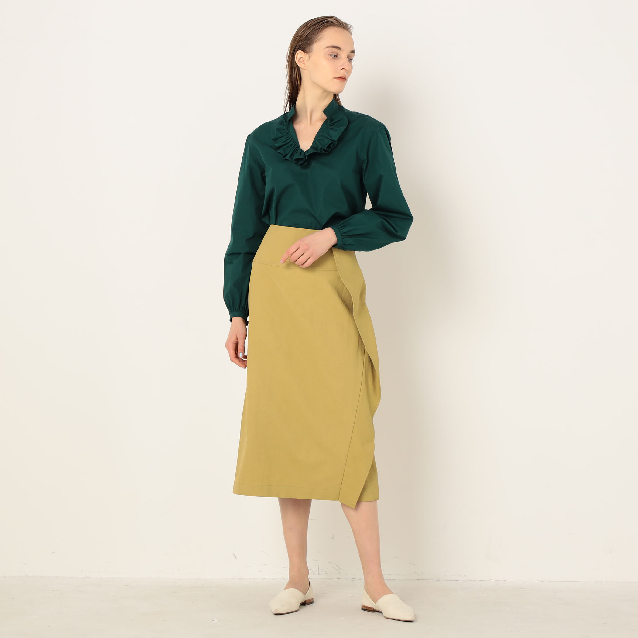 □□□ JIL SANDER リネン ミディタイトスカート｜トゥモローランド