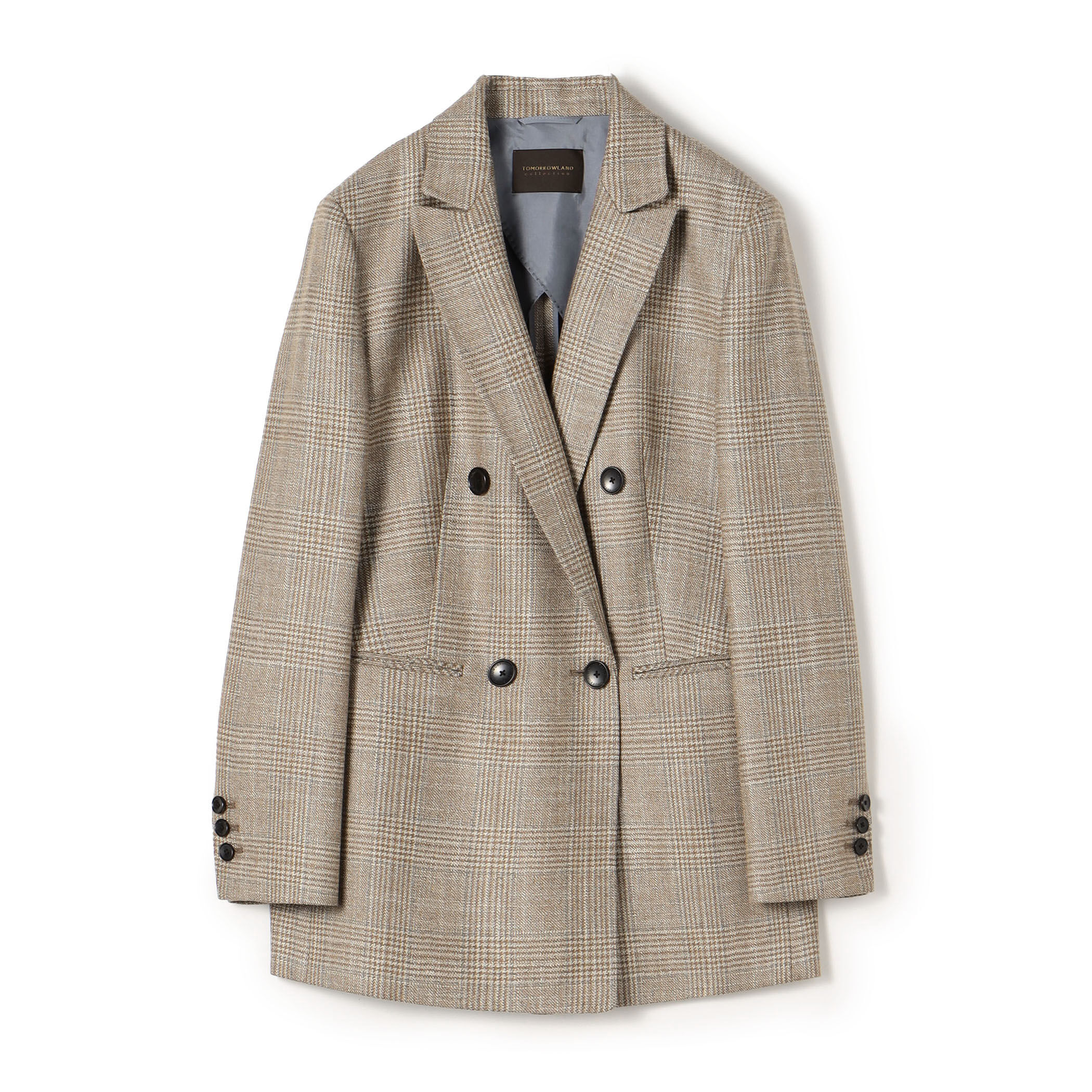 SILK AIR GLEN CHECK ダブルブレストジャケット