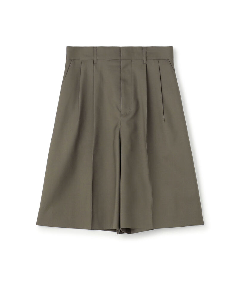 Super120'sウォッシャブルウール タックショートパンツ
