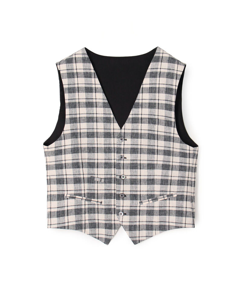 ERRICO FORMICOLA リネンコットン チェックベスト