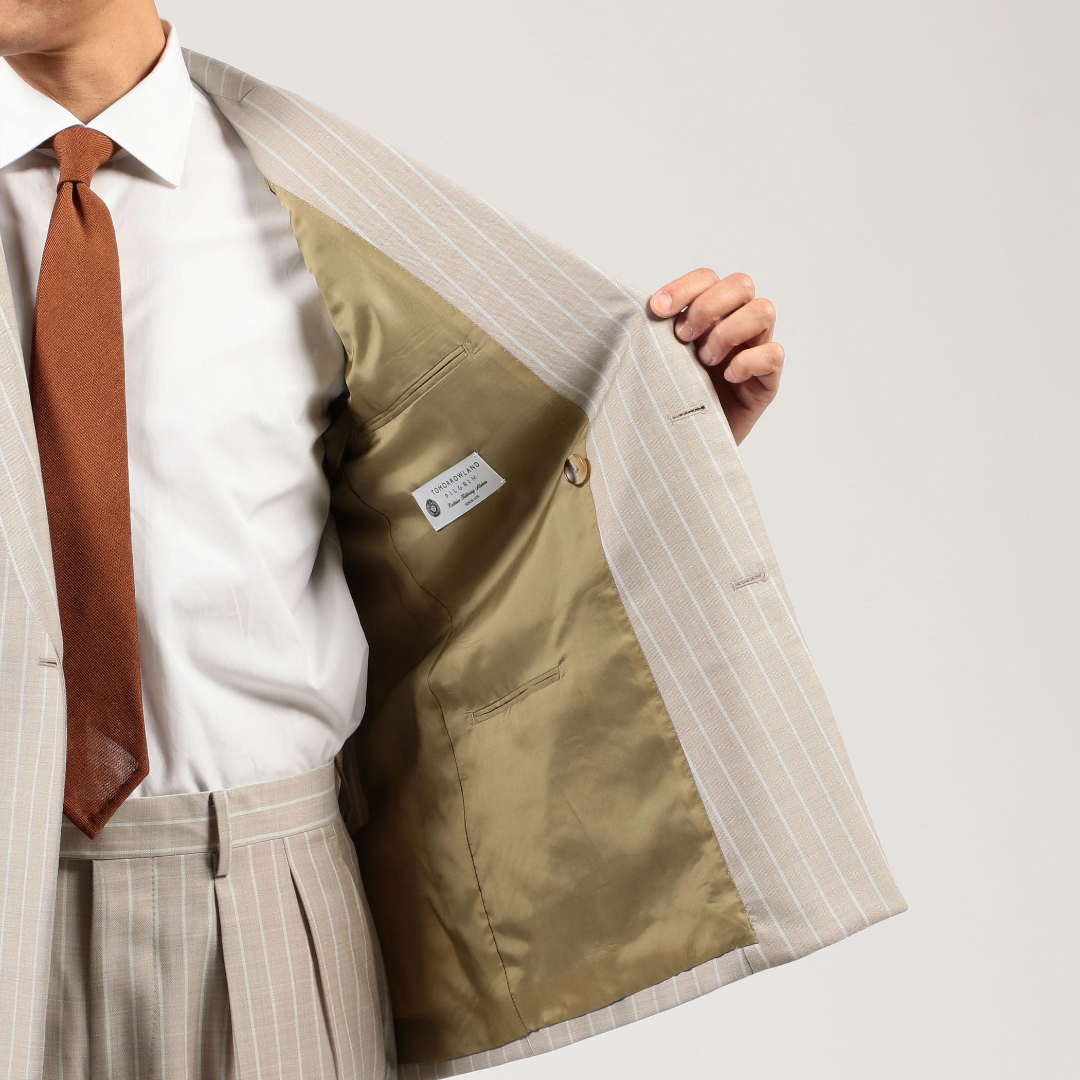 ウール ダブル6Bストライプジャケット Amadeus365｜トゥモローランド