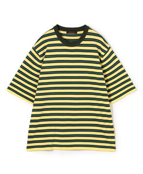 CABaN コットン ハイゲージストライプ クルーネックプルオーバー