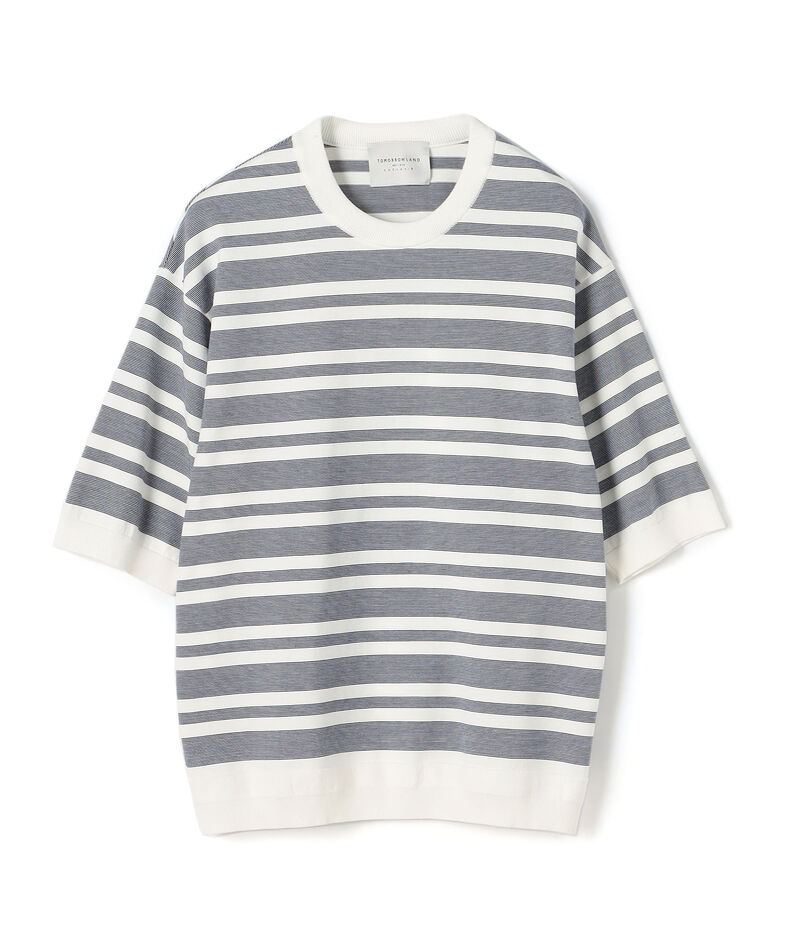 TOMORROWLAND TRICOT マイクロボーダー ニットTシャツ TOMORROWLAND TRICOT マイクロボーダー ニットTシャツ