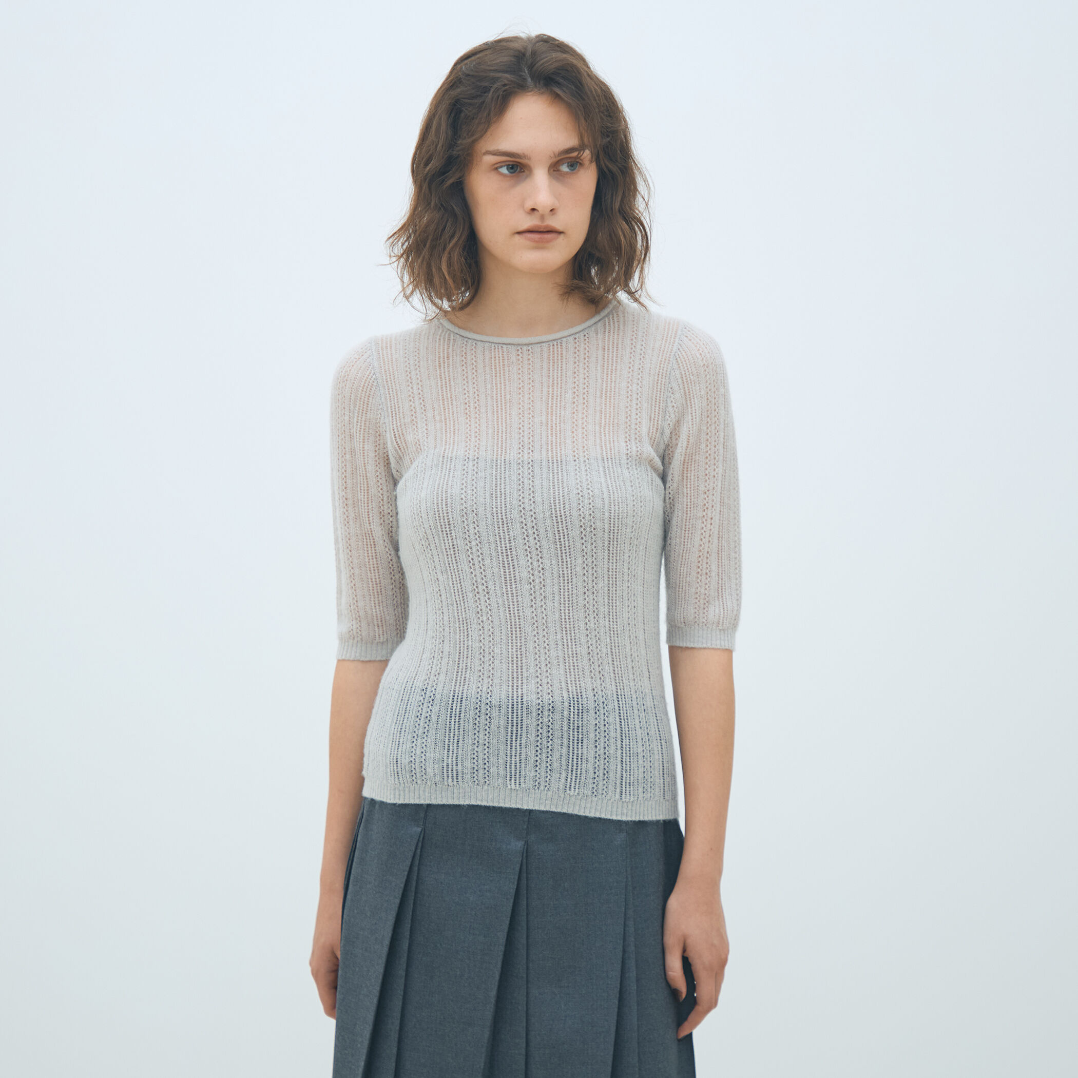 レーシーアルパカブレンド ハーフスリーブプルオーバー