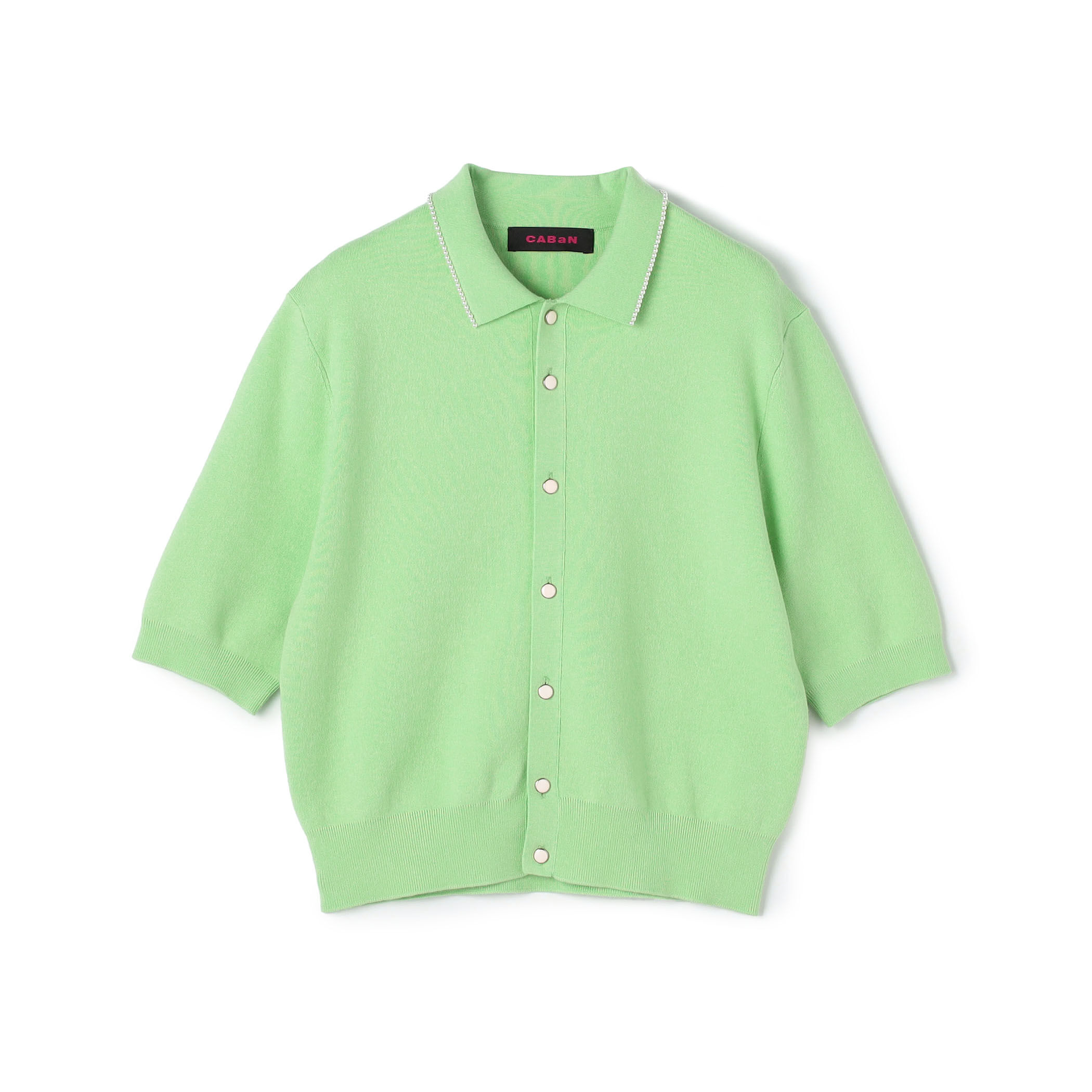 CABaN コットンカシミヤ パールポロカーディガン CABaN コットンカシミヤ パールポロカーディガン
