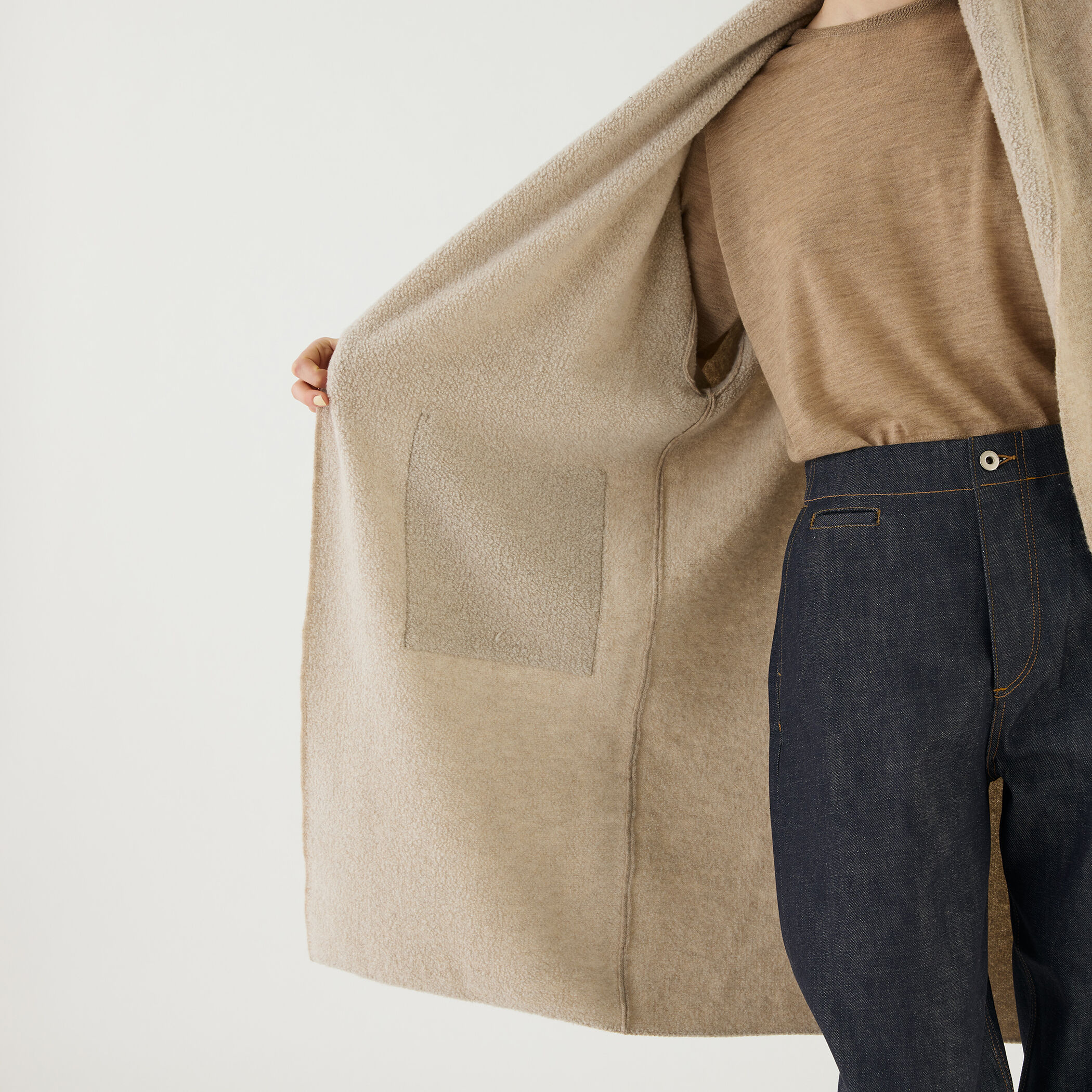 □ダブルフェイスパイル ショールカラーコート｜トゥモローランド 公式通販