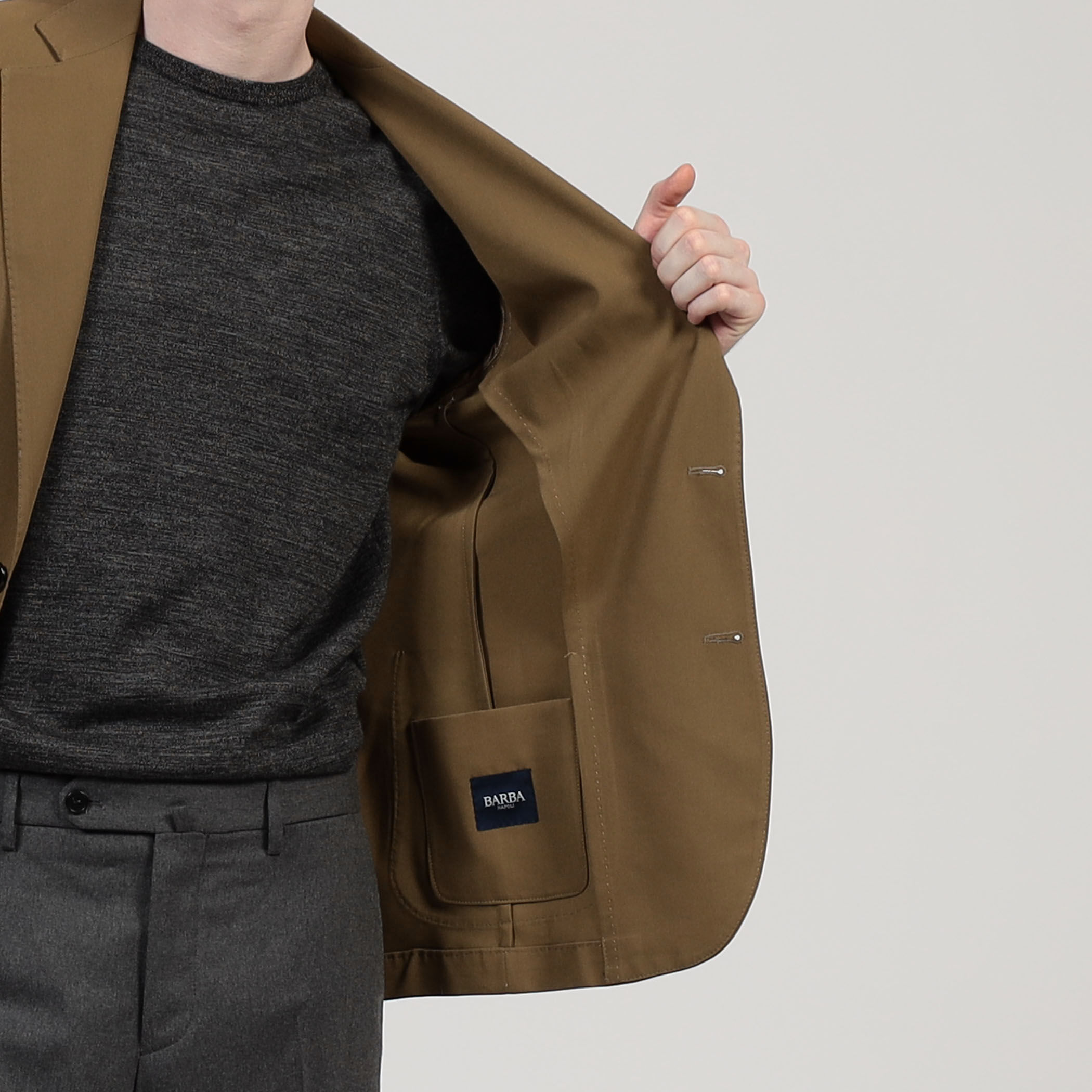 BARBA EASY J1ポリエステルレーヨン シングルブレステッド2B