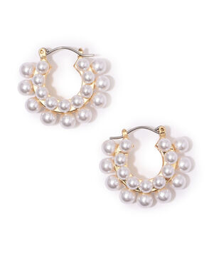 Kenneth Jay Lane gold/pearl ball clus ピアス