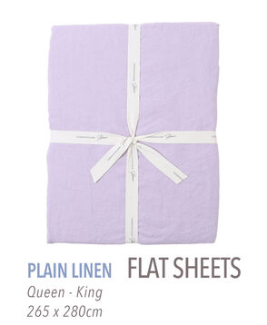 プレーンリネン フラットシーツ（クイーン～キング）