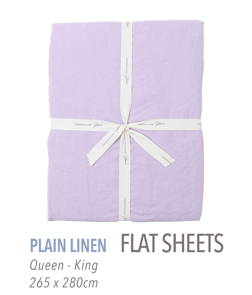 プレーンリネン フラットシーツ（クイーン～キング）