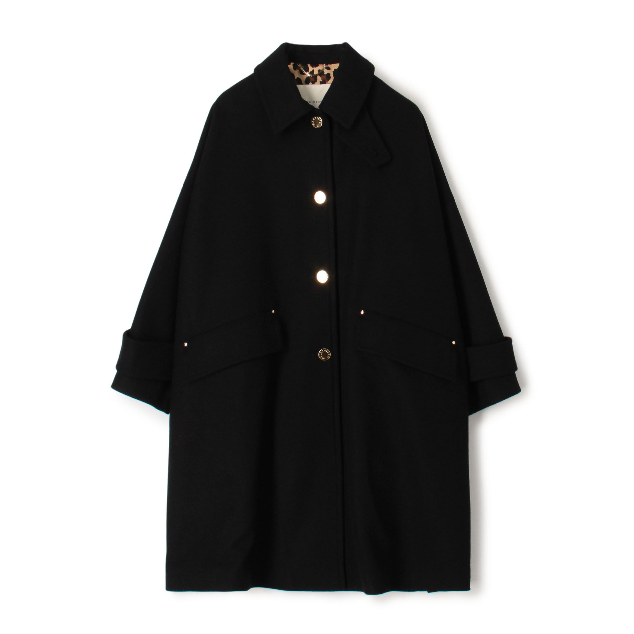 【MACKINTOSH】レオパード コート ウール ロングコート 32 黒 MACKINTOSH (マッキントッシュ) レディース HUMBIE (LEO) ハンビー