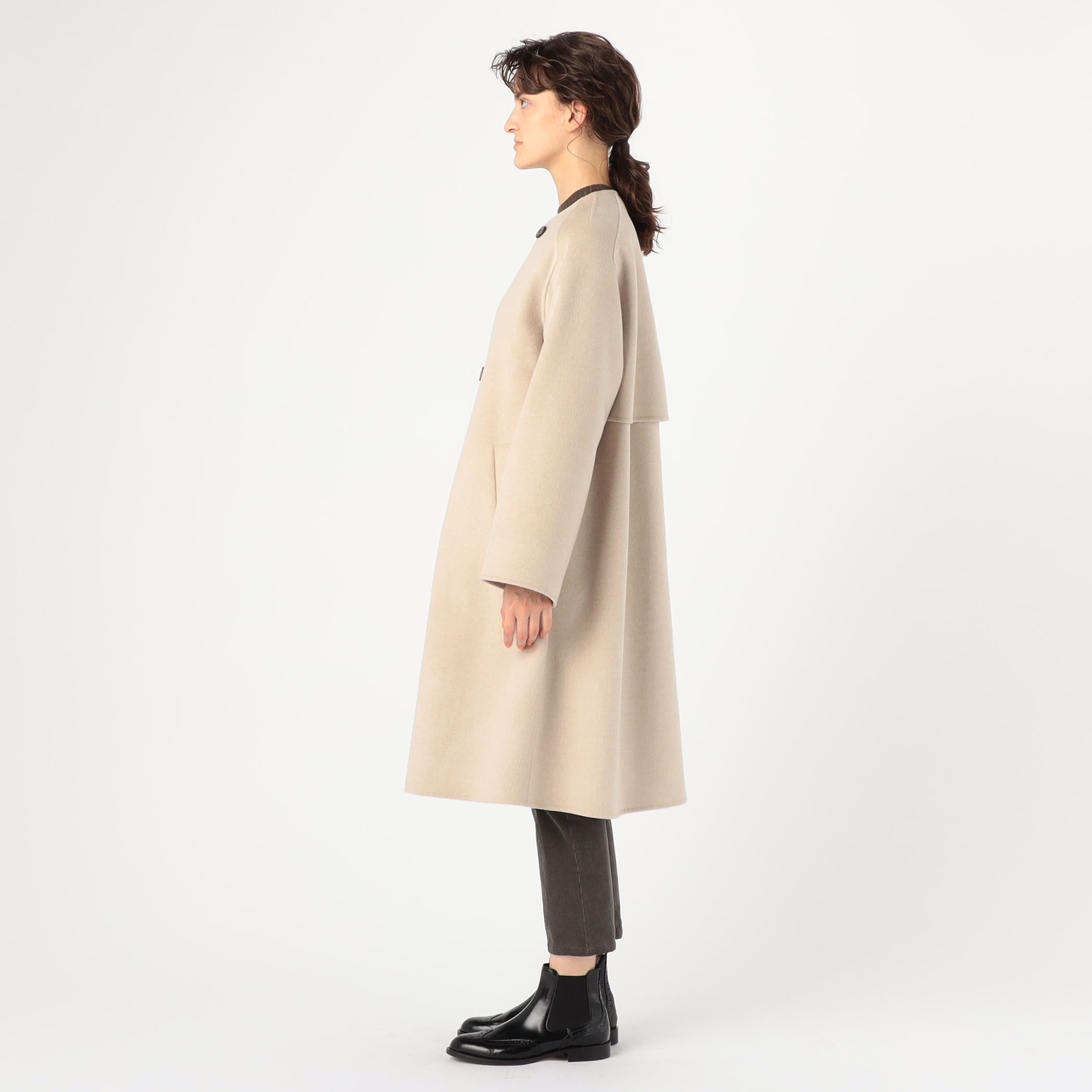 ウールダブルフェイス カラーレストレンチコート｜トゥモローランド