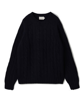 INVERALLAN ウールケーブル クルーネックプルオーバーニット