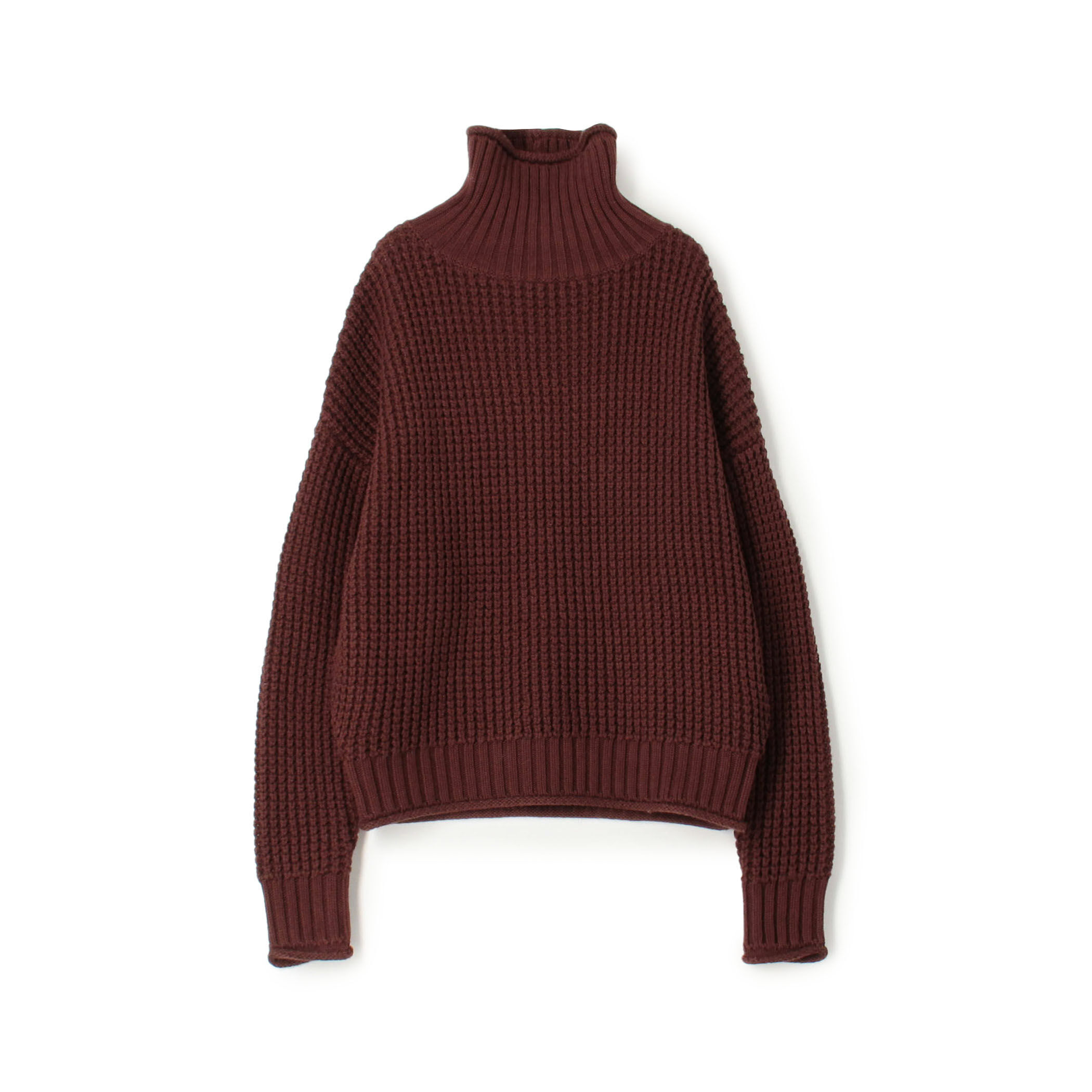 CABaN / キャバン | コットンカシミヤ タートルネックプルオーバー ニット | S | ネイビー | レディース コットンカシミヤワッフル タートルネックプルオーバー