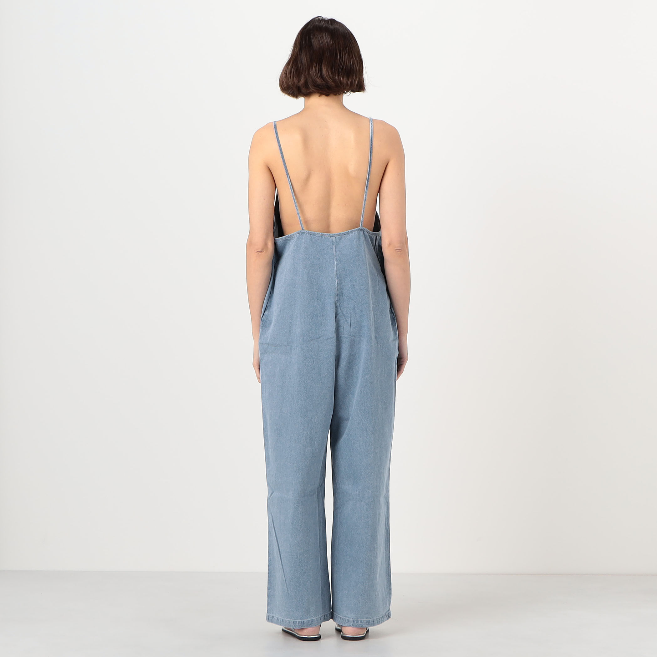 BASERANGE YUMI JUMPSUIT コットンシルクデニム ジャンプスーツ