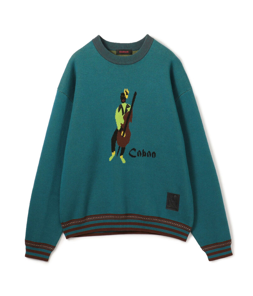 CABaN コットンカシミヤジャカード JAZZ WOODBASE クルーネックプルオーバー