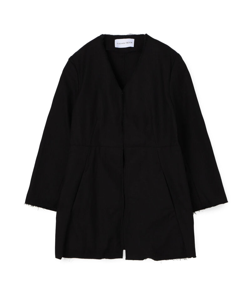 Tu es mon Tresor V-neck コットン ジャケット