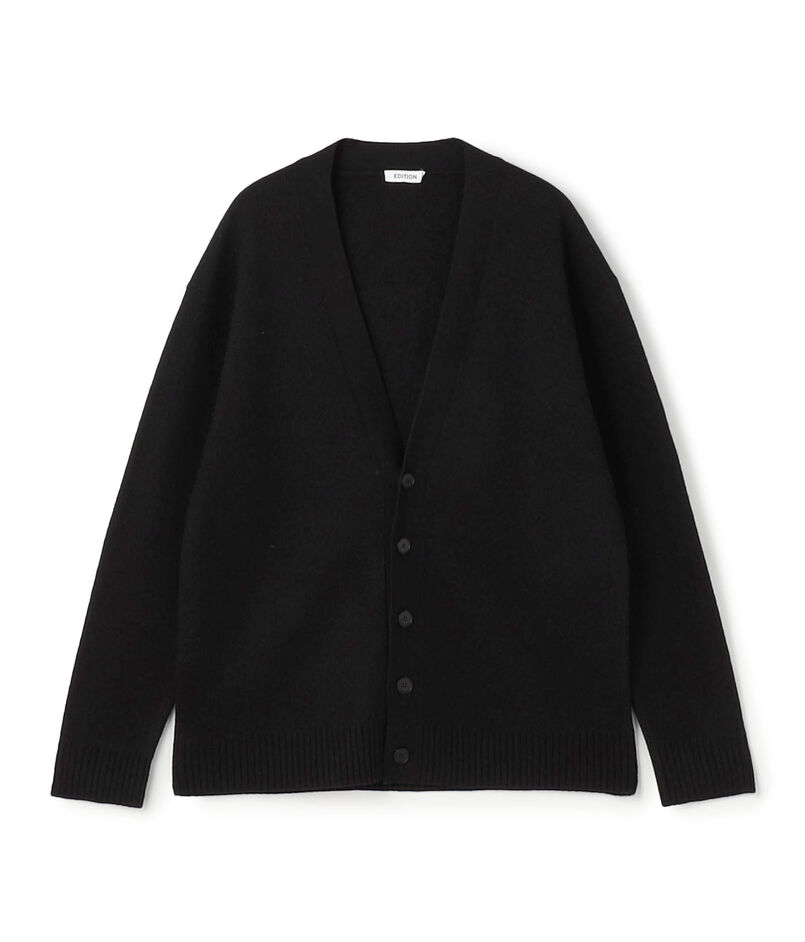 スラブ縮絨 Vネックカーディガン