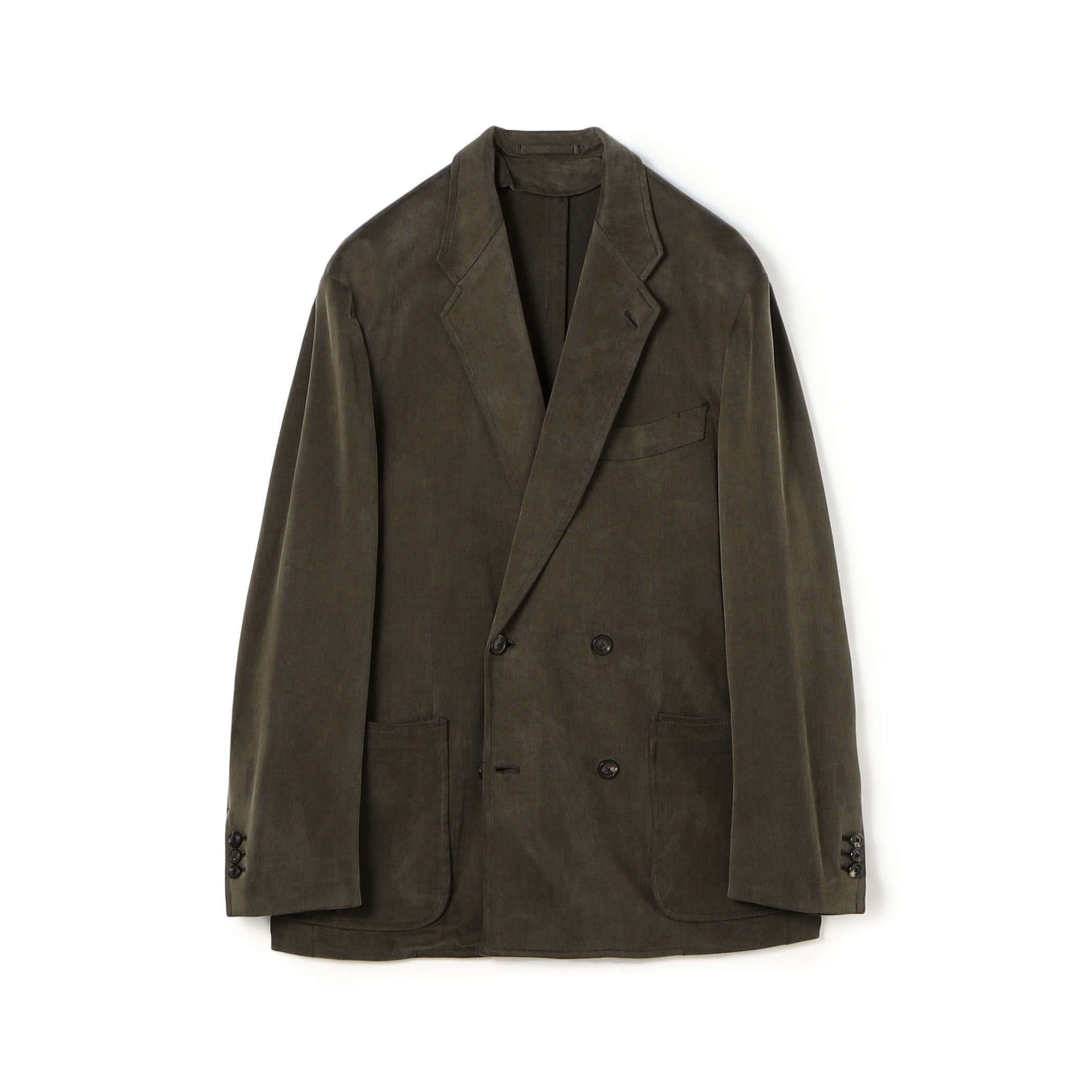 NEAU 4th Double breasted blazer ブラック 洗える／S～4L】4ボタンダブルジャケット【ストレッチ／紺ブレザー