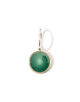 FERIAN Enamel Signet Pierced Earrings Green Glass