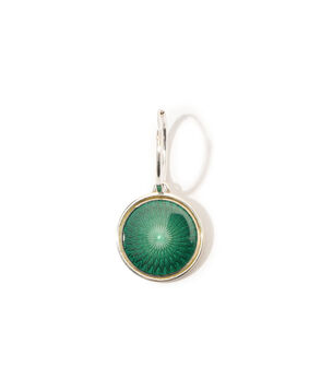 FERIAN Enamel Signet Pierced Earrings Green Glass